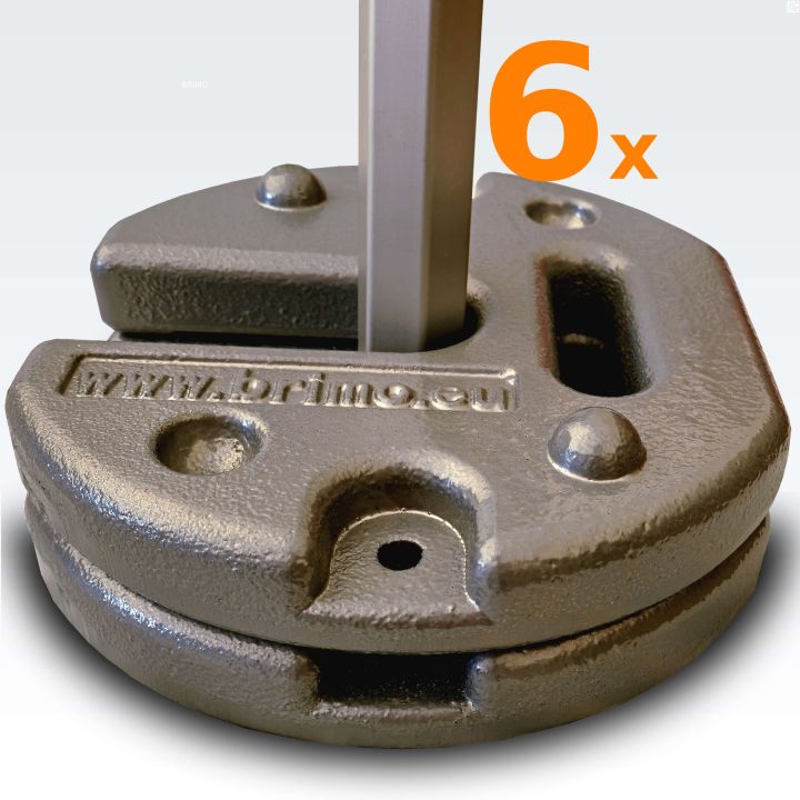 Dúo de pesas redondas grises para tienda, peso total 23 kg (6 simboliza el número de piezas en total 12 piezas)